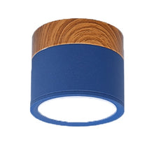 Load image into Gallery viewer, LED Down light adjustable 7W 15W LED open ceiling barrel light Nordic iron + wood grain spotlight indoor lobby and living room